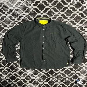 Descendant of Thieves Button Up Shirt Men's Large Long Sleeve Gray Black